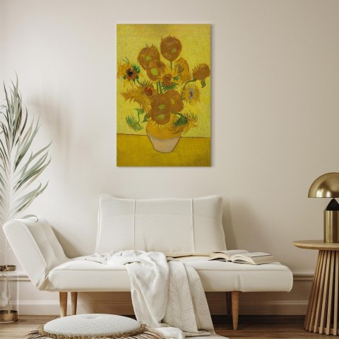 Obraz - Vincent van Gogh - Martwa natura: wazon z piętnastoma słonecznikami 20x30 Na płótnie włoskim