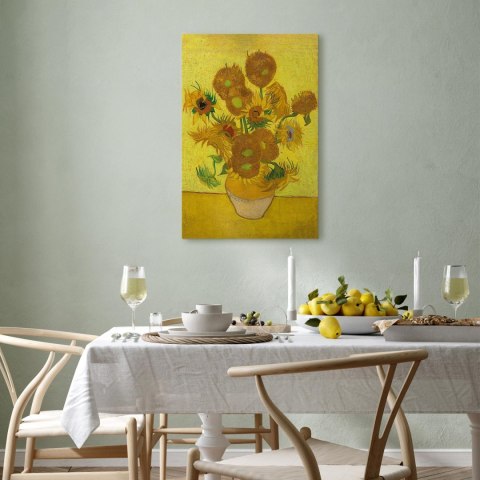 Obraz - Vincent van Gogh - Martwa natura: wazon z piętnastoma słonecznikami 20x30 Na płótnie włoskim