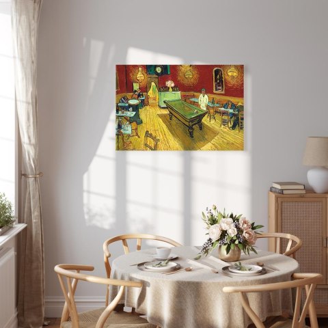 Obraz - Vincent van Gogh - Nocna kawiarnia 30x20 Na płótnie włoskim