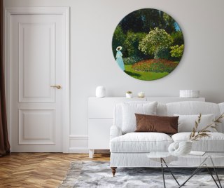 Obraz okrągły - Claude Monet - Kobieta w ogrodzie 60x60