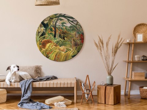 Obraz okrągły - Henri Rousseau - Tygrys podczas burzy tropikalnej 80x80