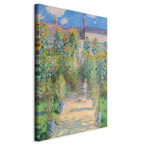Obraz - Claude Monet - Ogród Moneta w Vétheuil 20x30 Na płótnie włoskim