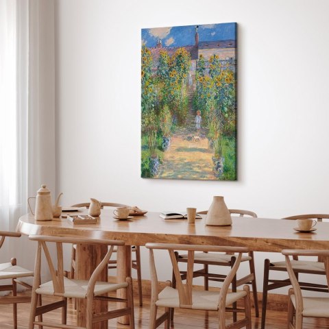 Obraz - Claude Monet - Ogród Moneta w Vétheuil 20x30 Na płótnie włoskim