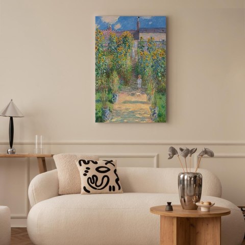 Obraz - Claude Monet - Ogród Moneta w Vétheuil 40x60 Na płótnie włoskim