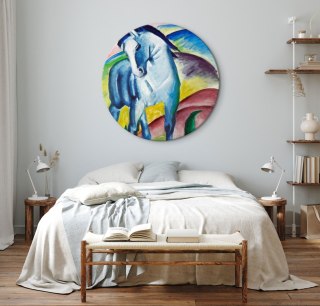 Obraz okrągły - Franz Marc - Niebieski koń 60x60