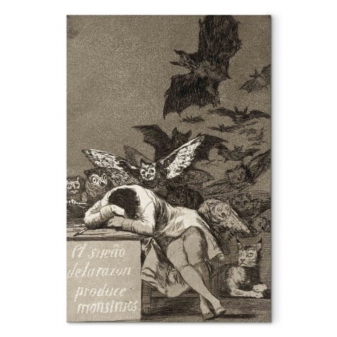 Obraz - Francisco Goya - Gdy rozum śpi, budzą się demony 20x30 Na płótnie włoskim