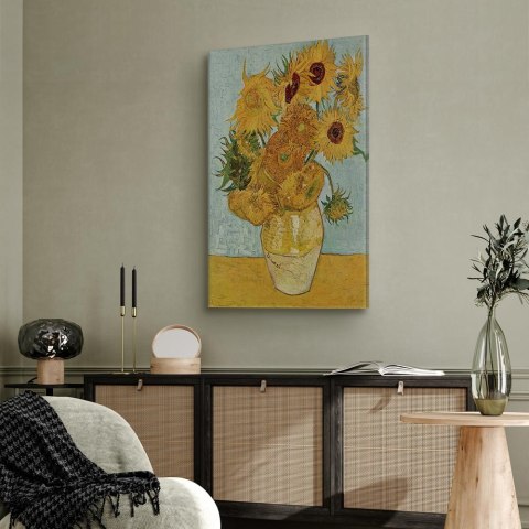 Obraz - Vincent van Gogh - Martwa natura: wazon z dwunastoma słonecznikami 20x30 Akustyczny