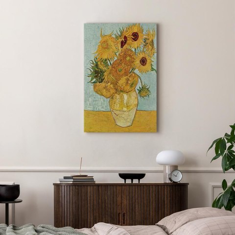 Obraz - Vincent van Gogh - Martwa natura: wazon z dwunastoma słonecznikami 20x30 Na płótnie włoskim