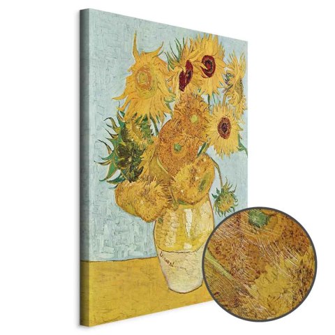 Obraz - Vincent van Gogh - Martwa natura: wazon z dwunastoma słonecznikami 20x30 Premium Print