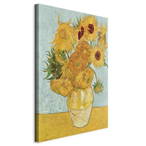 Obraz - Vincent van Gogh - Martwa natura: wazon z dwunastoma słonecznikami 40x60 Na płótnie włoskim