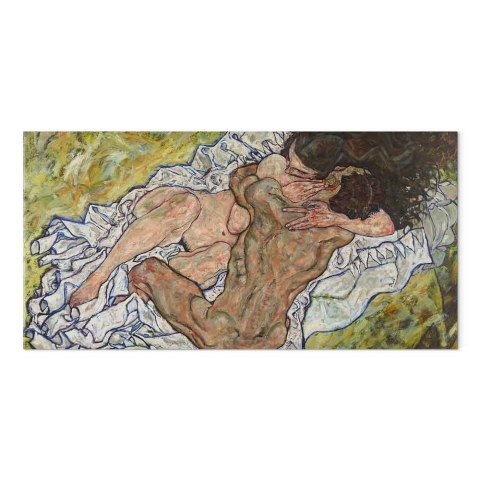 Obraz - Egon Schiele - Uścisk (Kochankowie II) 60x30 Standard