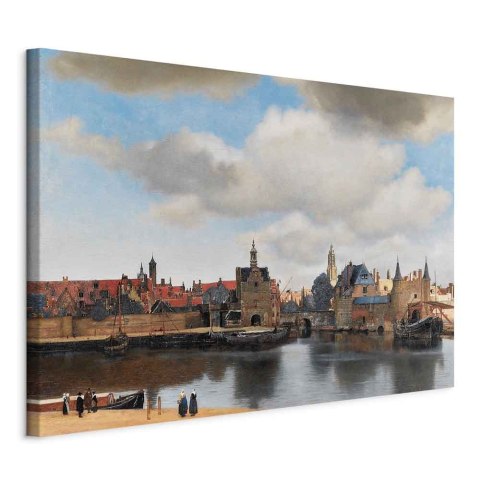 Obraz - Jan Vermeer - Widok Delft 60x40 Na płótnie włoskim