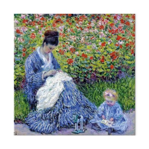 Obraz - Claude Monet - Pani Monet i dziecko 40x40 Na płótnie włoskim