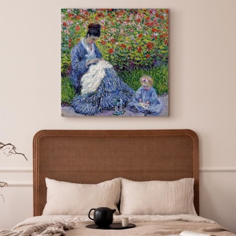 Obraz - Claude Monet - Pani Monet i dziecko 40x40 Standard