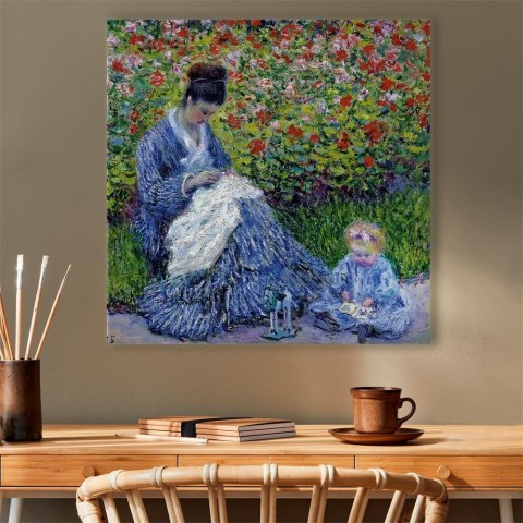 Obraz - Claude Monet - Pani Monet i dziecko 60x60 Standard