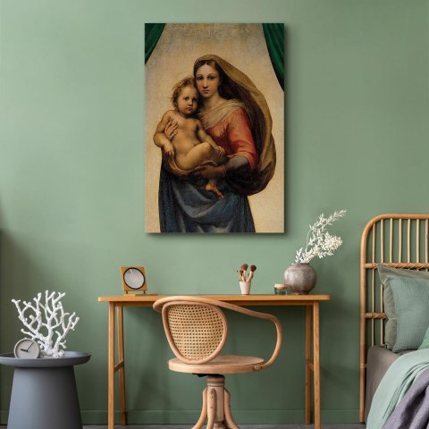 Obraz - Rafael Santi - Madonna Sykstyńska (fragment) 20x30 Premium Print