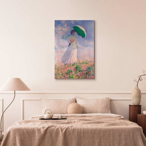 Obraz - Claude Monet - Kobieta z parasolką, zwrócona w prawo 20x30 Premium Print