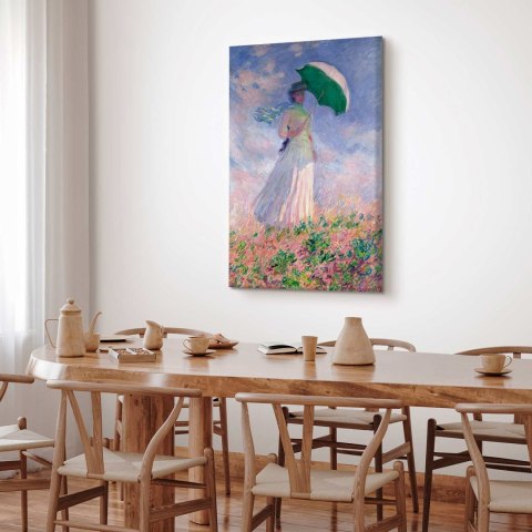 Obraz - Claude Monet - Kobieta z parasolką, zwrócona w prawo 20x30 Standard