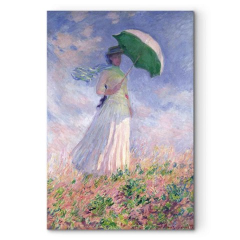 Obraz - Claude Monet - Kobieta z parasolką, zwrócona w prawo 40x60 Na płótnie włoskim