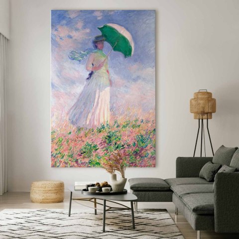 Obraz XXL - Claude Monet - Kobieta z parasolką, zwrócona w prawo 100x150