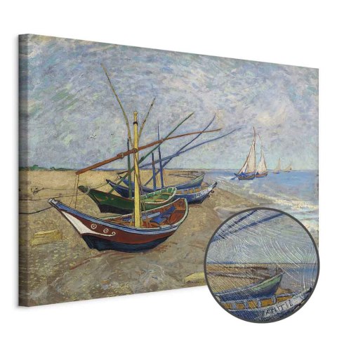 Obraz - Vincent van Gogh - Łodzie rybackie na plaży 30x20 Premium Print
