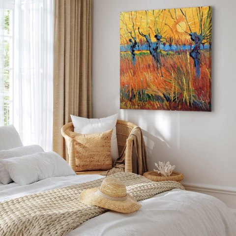 Obraz - Vincent van Gogh - Wierzby o zachodzie słońca 40x40 Standard