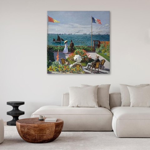 Obraz - Claude Monet - Taras w Sainte-Adresse 40x40 Na płótnie włoskim