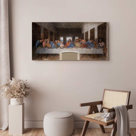 Obraz - Leonardo da Vinci - Ostatnia Wieczerza 60x30 Na płótnie włoskim