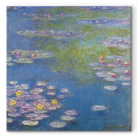 Obraz - Claude Monet - Nenufary (lilie wodne) w Giverny 40x40 Na płótnie włoskim