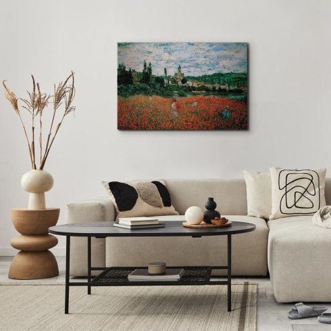 Obraz - Claude Monet - Pole maków pod Vétheuil 60x40 Na płótnie włoskim