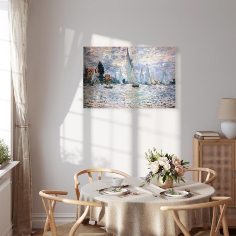 Obraz - Claude Monet - Żaglówki, Regaty w Argenteuil 30x20 Na płótnie włoskim