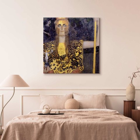 Obraz - Gustav Klimt - Pallas Atena 40x40 Na płótnie włoskim