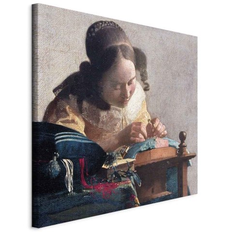 Obraz - Jan Vermeer - Koronczarka 40x40 Na płótnie włoskim