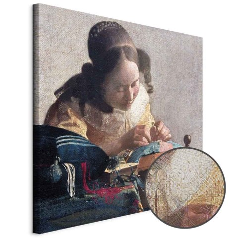 Obraz - Jan Vermeer - Koronczarka 40x40 Premium Print