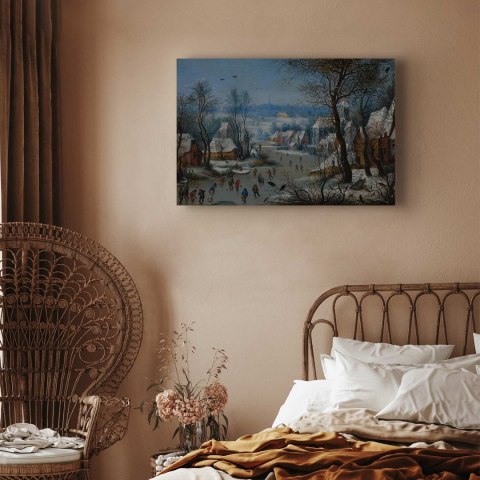 Obraz - Pieter Brueghel (młodszy) - Winter Landscape with a Bird Trap 60x40 Na płótnie włoskim