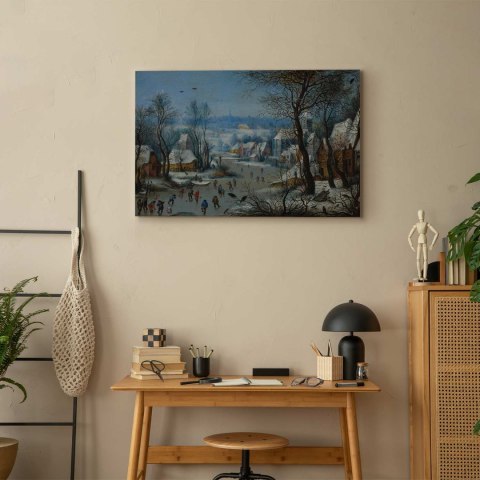 Obraz - Pieter Brueghel (młodszy) - Winter Landscape with a Bird Trap 60x40 Na płótnie włoskim