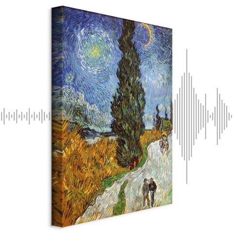 Obraz - Vincent van Gogh - Droga z cyprysem i gwiazdą 20x30 Akustyczny