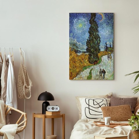 Obraz - Vincent van Gogh - Droga z cyprysem i gwiazdą 20x30 Na płótnie włoskim