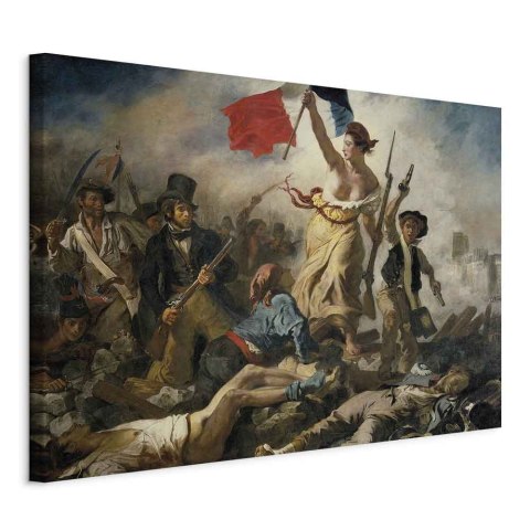 Obraz - Eugène Delacroix - Wolność wiodąca lud na barykady 30x20 Na płótnie włoskim