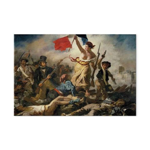 Obraz - Eugène Delacroix - Wolność wiodąca lud na barykady 30x20 Na płótnie włoskim