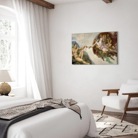 Obraz - Michał Anioł - Stworzenie Adama II 60x40 Na płótnie włoskim