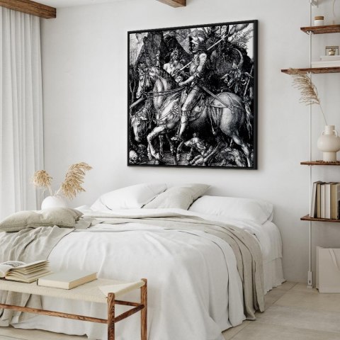 Obraz - Albrecht Dürer - Rycerz, śmierć i diabeł 60x60 W ramie drewnianej czarnej
