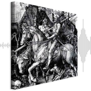 Obraz - Albrecht Dürer - Rycerz, śmierć i diabeł 80x80 Akustyczny