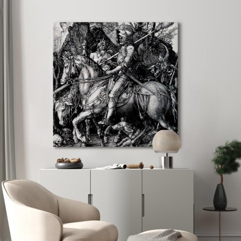 Obraz - Albrecht Dürer - Rycerz, śmierć i diabeł 80x80 Standard
