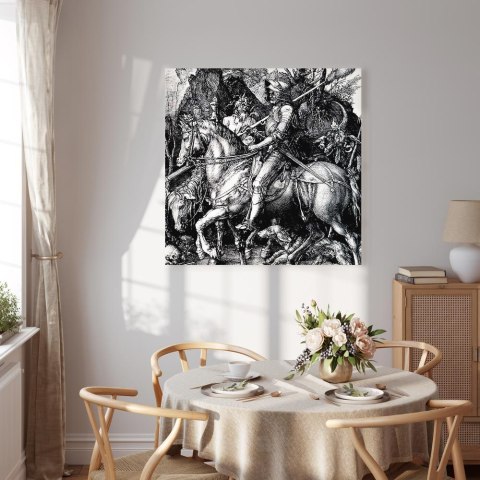 Obraz - Albrecht Dürer - Rycerz, śmierć i diabeł 80x80 Standard