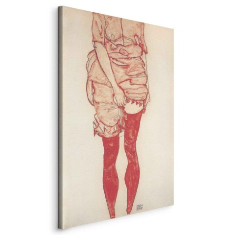 Obraz - Egon Schiele - Stojąca kobieta w czerwieni 20x30 Standard