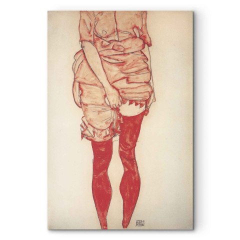 Obraz - Egon Schiele - Stojąca kobieta w czerwieni 20x30 Standard