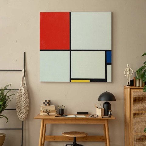 Obraz - Piet Mondrian - Kompozycja nr III z czerwonym, niebieskim, żółtym i czarnym 40x40 Na płótnie włoskim
