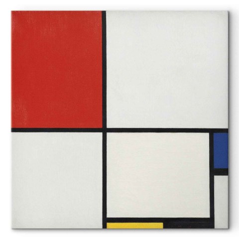 Obraz - Piet Mondrian - Kompozycja nr III z czerwonym, niebieskim, żółtym i czarnym 60x60 Na płótnie włoskim