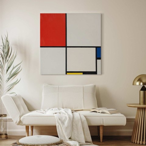 Obraz - Piet Mondrian - Kompozycja nr III z czerwonym, niebieskim, żółtym i czarnym 60x60 Na płótnie włoskim